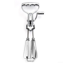 Stainless Steel Hand Mixer Manual Egg Beater With Adjustable Speed Control For Baking Dough Batter Whipping Cream Large