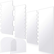 Acrylic Cake Scraper 6Piece Set Clear Cake Decorating Combs For Icing Frosting Buttercream Mousse Smoother