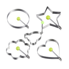 Stainless Steel Cooking Molds For Eggs And Pancakes In Heart And Star Shapes Set Of 5 Five Pointed Star Molds