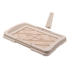 Dog toilet, pet training toilet tray, keeps paws and floors clean, puppy toilet trainer, splashproof, for dogs, cats, khaki.