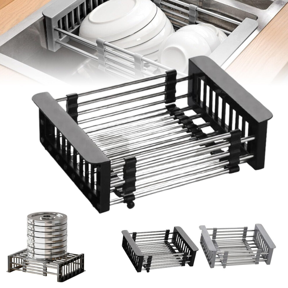 Extend Kitchen Sink Drain Basket Stainless Steel Retractable Telescopic, Fits Sinks, For Vegetables, Fruits And Dishes 9119770149350