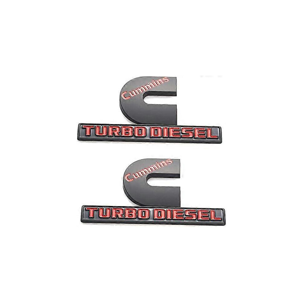 2 Pack Cummins Turbo Diesel Emblems,Badges High Output Nameplate Replacement Sticker For 2500 3500 Fender Emblem(Red) Red 6935161365665