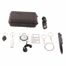 Kit de survie pour aventuriers en plein air, équipement de survie d'urgence avec allume-feu, couverture thermique et outil multifonction, idéal
