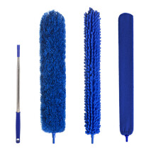 Ergonomic Handle Duster, Multi-Surface Cleaning Tool with Handheld Microfiber, Reusable Duster Head for Static Attraction, Telescopic Extension Pole f