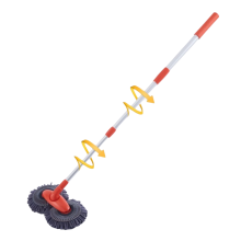 Conjunto de escova e esfregão para lavagem de carros com cabo longo, cabo longo em liga de alumínio, luva de chenille de microfibra que não risca,