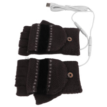 Vingerloze handschoenen voor koud weer, handschoenen met halve vingers en vingerbedekking voor typen en gamen, verwarmde handschoenen met