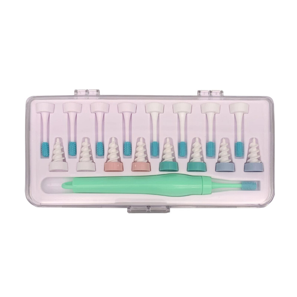 Green Manual Ear Cleaner Kit Ear Wax Suction Tool, Ergonomic Hygienic Abs Silicone Pick,