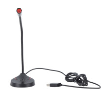 Microfon USB cu reducere a zgomotului pentru computer, cu gât de lebădă flexibil și suport reglabil, compatibilitate Plug And Play pentru