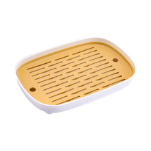 Multifunctional Spill Tray With Raised Edges Removable DoubleLayer Plant Tray NonSlip Base Yellow 14.4x9.6in