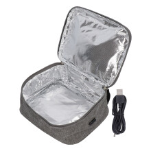 Lunchbox aus Oxford-Gewebe, leichter Hand-Schongarer mit innenliegender Aluminiumfolie, integrierter USB-Anschluss für Büro und Zuhause