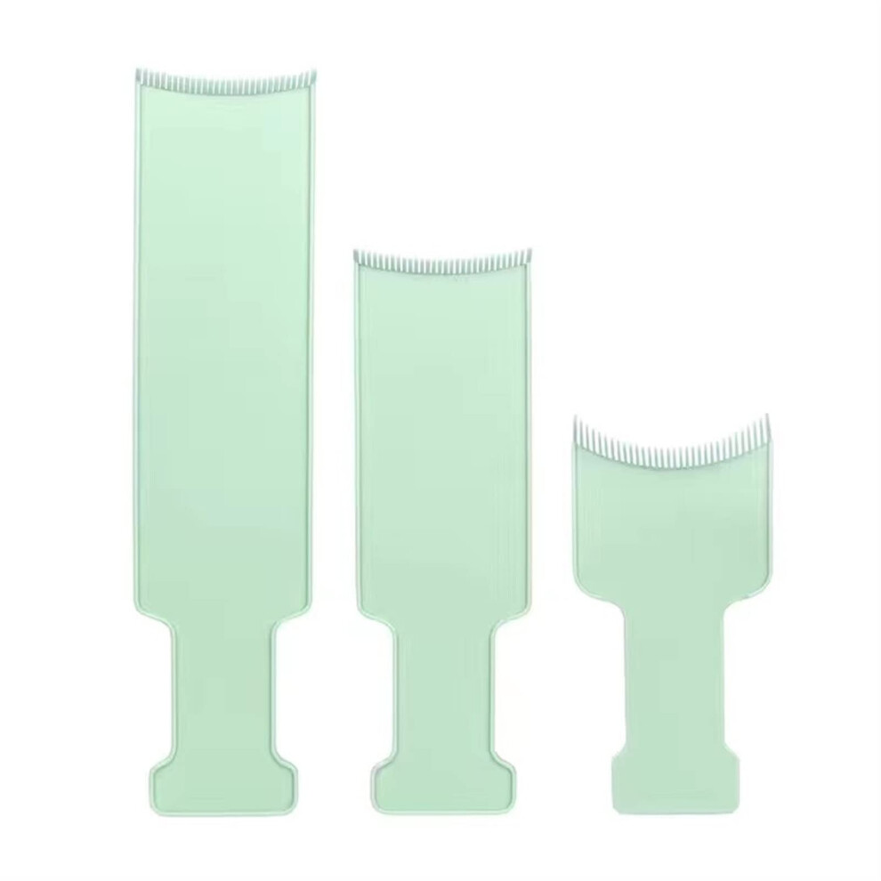 3pcs Hair Dyeing Brush and Highlighting Board Set for Fast Coloring, Green Comb Tools