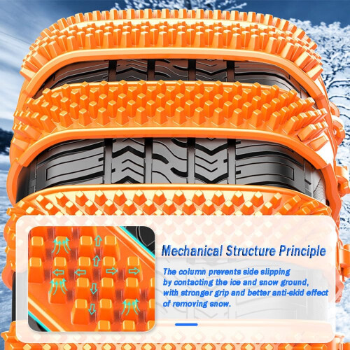 Snow Chains, Reusable Tire Chains 165275mm, 20 Pcs Orange 2