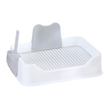 Indoor dog toilet, splashproof, pet toilet, reusable, holder for small puppies, white