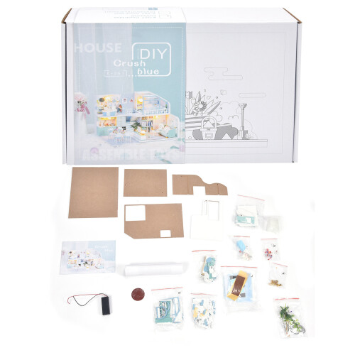 DIY Puppenhaus-Bausatz, Miniatur-Hausbausatz,