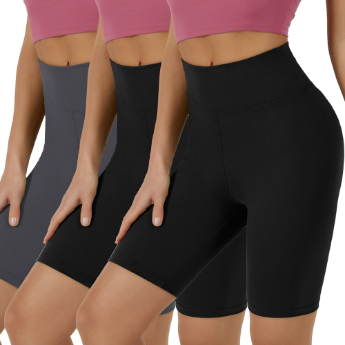 Πολύχρωμο σορτς Spandex με ψηλή μέση και ελαστικότητα 4 κατευθύνσεων: Αναπνέον σορτς