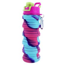BPA-freies Silikon: Reise-Trinkflasche, tragbare Wander-Trinkflasche mit faltbarem, auslaufsicherem Design, wiederverwendbar, vibrationsfest, ideal