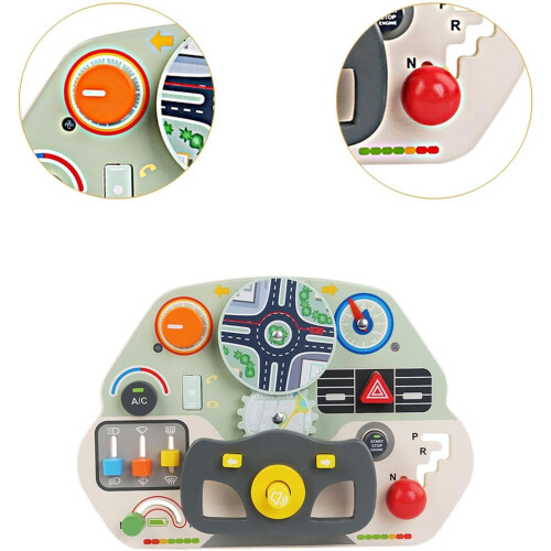 Steering Wheel Play and Learning Board for Toddlers 2