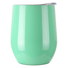 Weinglas aus Edelstahl, rutschfest, griffig, doppelwandig, vakuumisoliert, ohne Stiel, Geschenk zum Hochzeitstag, Gelb (355 ml)