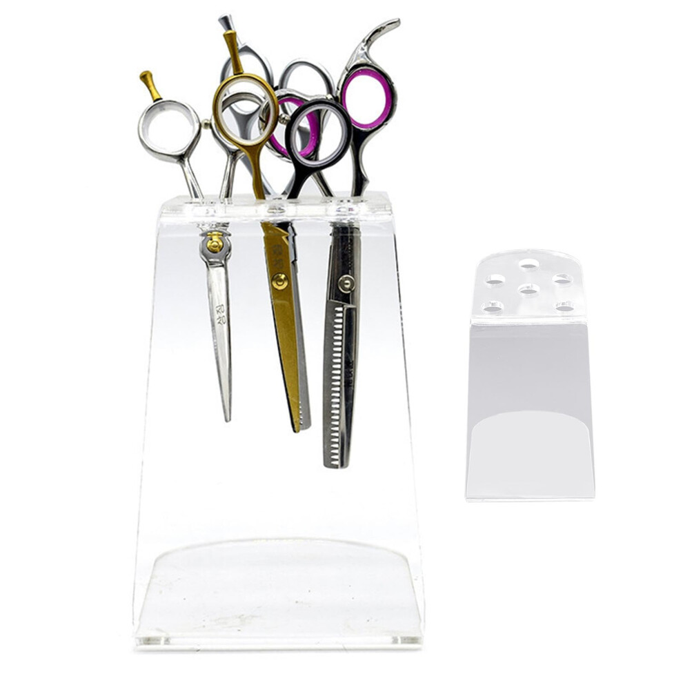 Scissors Rack  Acrylic Hairdresser Scissor Holder,Groomer Scissor Stand Hairdresser Organizer Clear 6 Holes Stylist Tool Rack for Barber  Home
