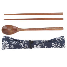 Hashis japoneses reutilizáveis de madeira natural, conjunto de hashis e colher estilo japonês, portáteis e próprios para lava-louças, utensílio