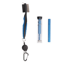 Spazzola per golf super potente per la pulizia e la pulizia delle scanalature, con cavo retrattile, manico resistente, moschettone in alluminio,