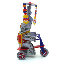 Nostalgic Retro Tin Toy MS814 Spanish Elephant Rides A Tricycle Wind Up Toy Novelty Ornaments Creative Gift