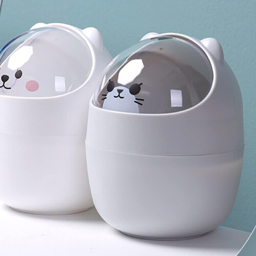 Συμπαγής μίνι κάδος απορριμμάτων Kawaii, διακοσμητικός κάδος απορριμμάτων 2