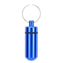 Pillendoosje van voedselveilig aluminiumlegering, vocht- en waterdicht met siliconen afdichtingsring, perfect cadeau voor de outdoorliefhebber.