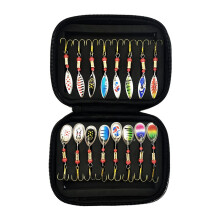 Spoon Fishing Lures With Storage Bag, Spinner Blinker, Hard Metal Bait, Style D, Artificial Bait