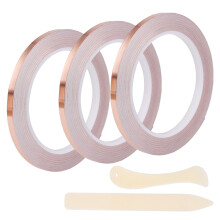 Copper Foil Tape Kit For Stained Glass Crafts 197ft 3 Rolls 6.3mm (1/4 In) Adhesive Conductive Tape EMI Shielding