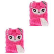 2St Mini Notebook Fox Notebook Animal Diary for Kids Notebooks Plush Toy Girl Care Notebook for Girls Multifunctional Writing Book Key Travel Paper