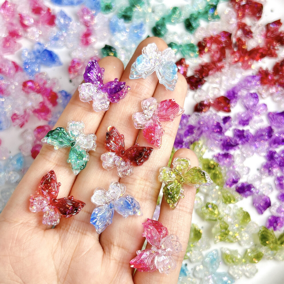 Safe Resin Butterfly Ornaments With Assorted Patterns For Nail