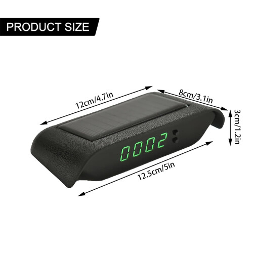 Solar Powered Car Clock Noctilucence Electronic Dashboard Timepiece Temperature Date Display For Auto Enthusiasts Ref: 5384 2