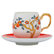 Ceramic coffee cup and saucer set, home light luxury couple pair cup, Chinese afternoon tea cup creative mug dessert drink cup