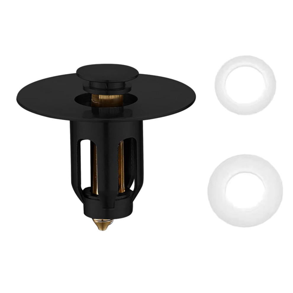 Copper Bathroom Sink Stoppers Push Type Basin Drain Filter Tub Stopper Sink Drain Strainer Plug Black 9339159719152