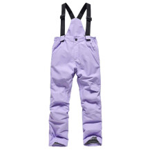 Unisex kinder skibroek met bretels, ademende en waterdichte skibroek met elastische boorden aan de binnenkant, elastische zijstukken voor een