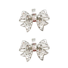 Secures Fit Bowknot Shape Shoe Accessories-M782 silver shoe cli