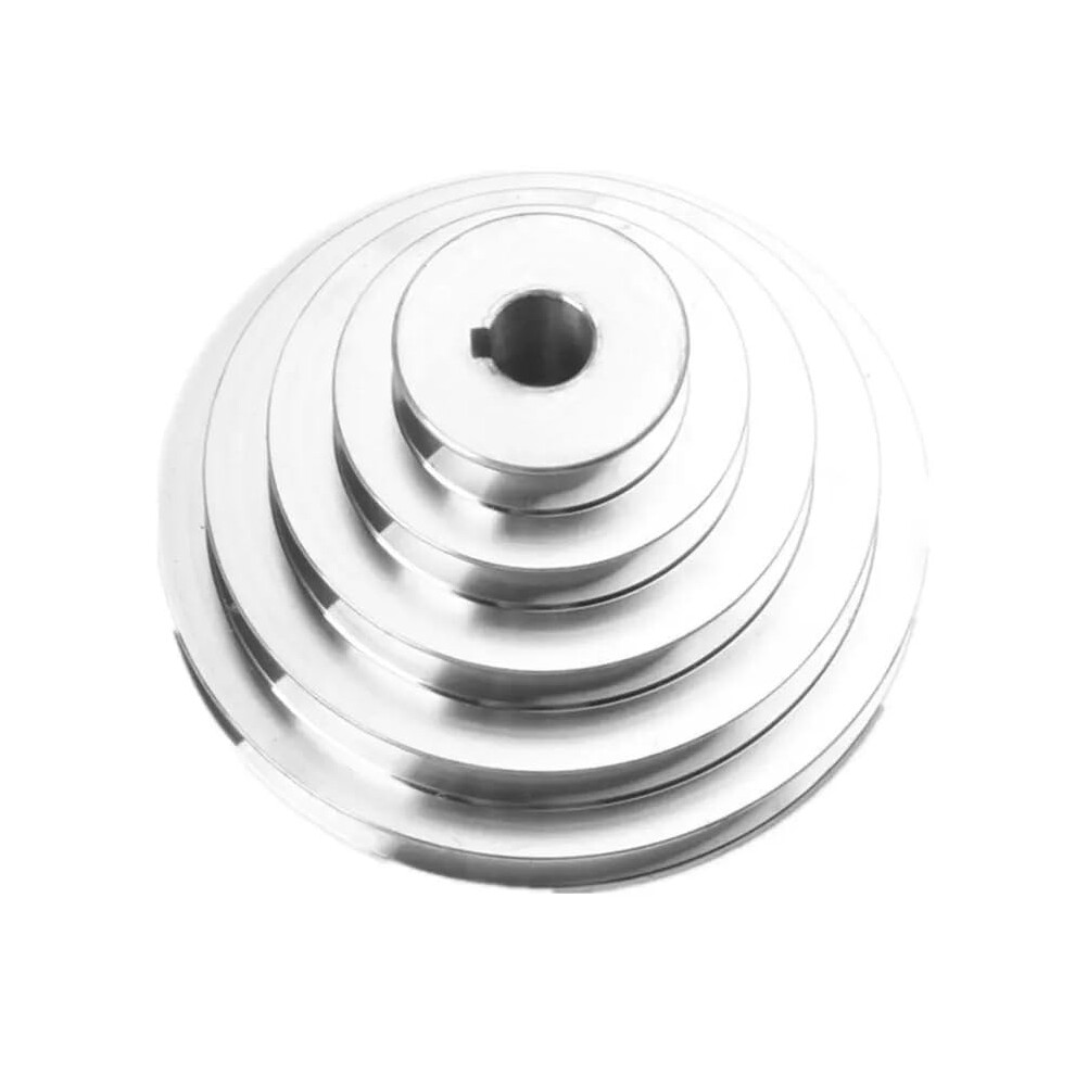 Aluminum Type 5 Step Pagoda Pulley Wheel, 150Mm Outer Diameter, 24Mm Timing Vbelt Compatible 9339159718605