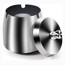 Posacenere da esterno in acciaio inox, design minimalista per la ritenzione delle ceneri per patio, posacenere nero antivento senza fumo con