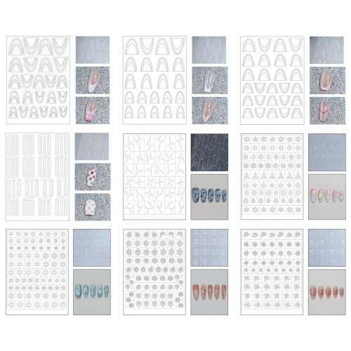 Creative Nail Decals With Nail Stencils Decals Nail-H420 1