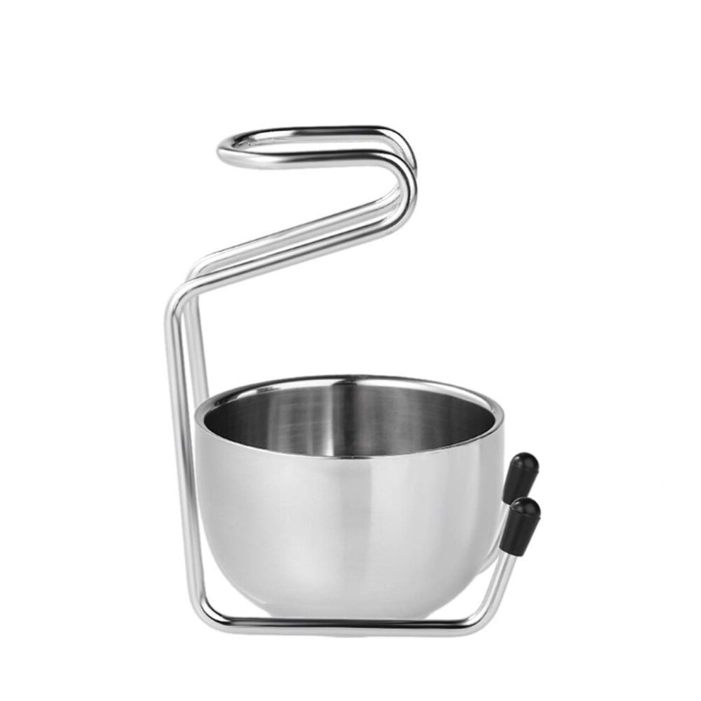 Silver Shaving Brush Stand With Bowl Stainless Steel Razor Bowl Holder Grooming Set For Men