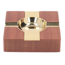Elegante houten sigarenasbak, luxe sigarenaccessoire voor binnen en buiten, hoogwaardige massief houten asbak, antislip ontwerp, veilig doofbaar
