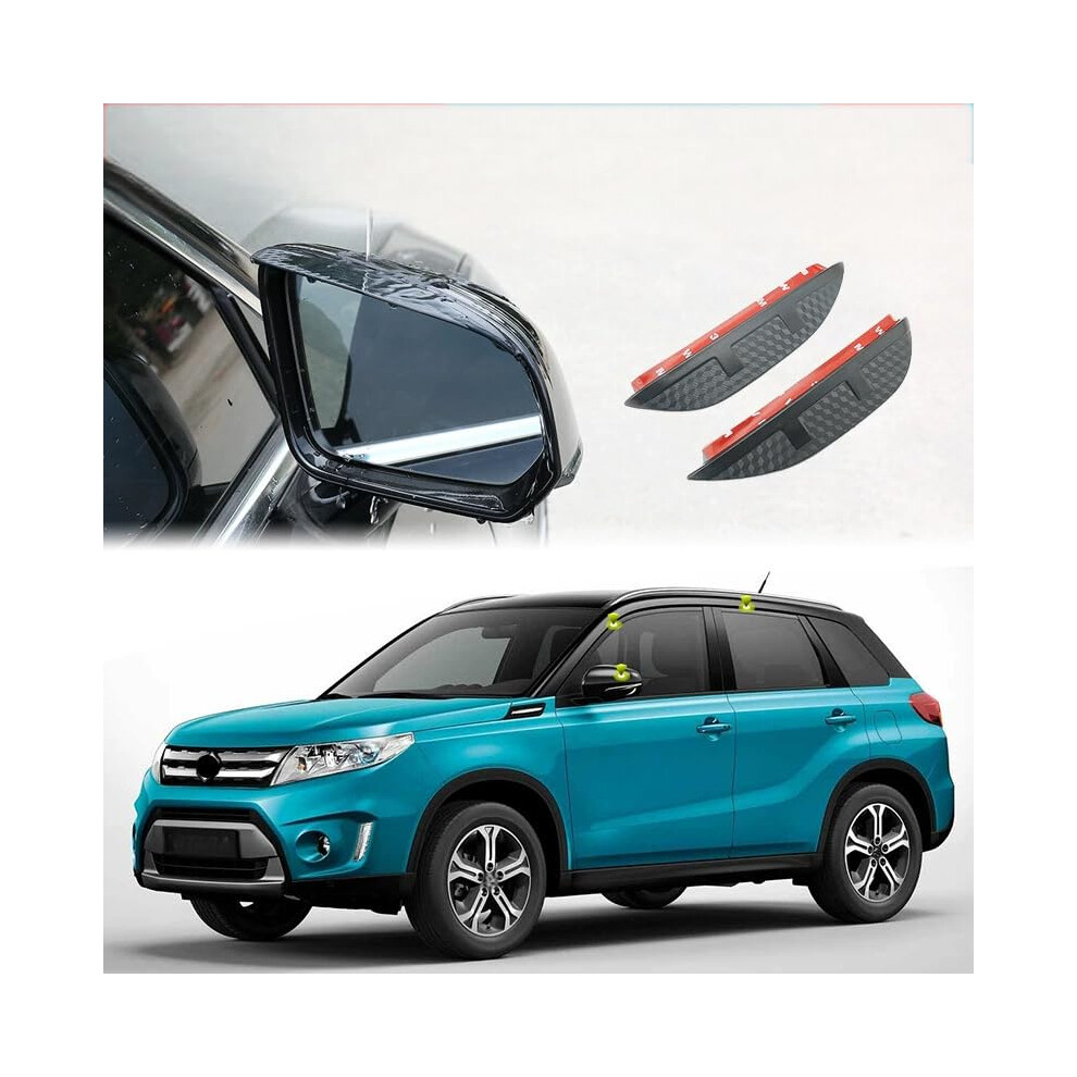 Car Window Rain Guards For Suzuki Vitara Mk4ly 20152021, Carbon Fiber Mirror Eyebrow Visors 9339159718803