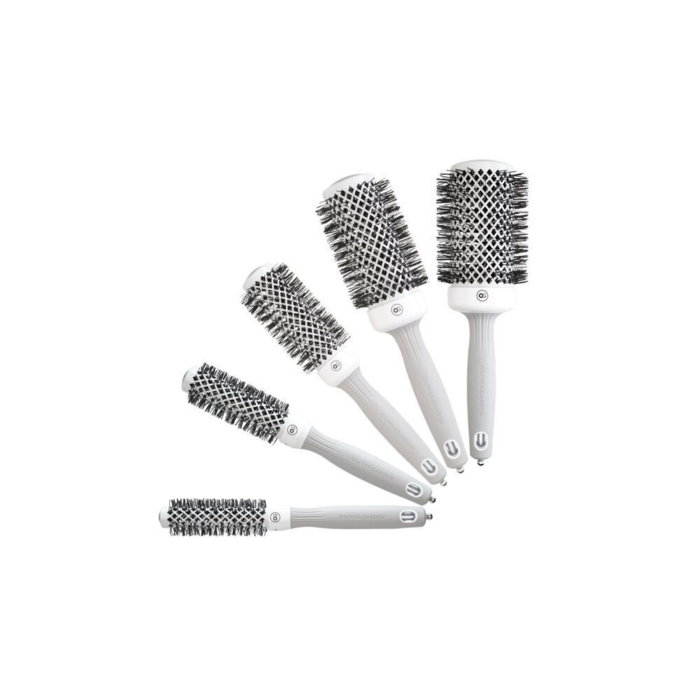 Olivia Garden White/Grey - Expert Blowout Shine Hairbrush - And - 55
