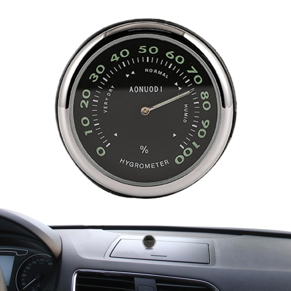 Small Analog Car Dashboard Clock With Temp And Humidity Gauge, Luminescent Vent Mount For Suv Truck Rv Boat 9339159719640