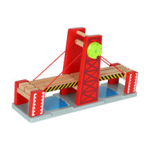 Wooden Train Set with Elevator Bridge DIY Railway Track Compatible with Ideal for Creative Train Routes and Model Railway Fans
