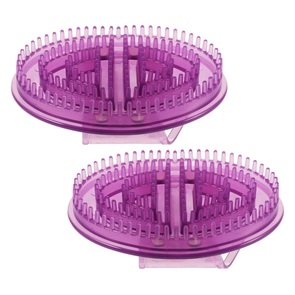 Silicone Meridian Massage Brush 2Piece Set Ergonomic Handheld Body Scrubber for Body and Scalp Massage SkinSafe