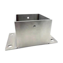 Heavy Duty Metal Post Base Sleeve With Screws For Concrete Complete Kit (140x140mm/5.5x5.5in) For Pergola Gazebo Decking