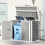 Outsunny Outsunny 4.7 x 2.5FT Lockable Garden Shed, Double Bin Storage Shed, Grey 3