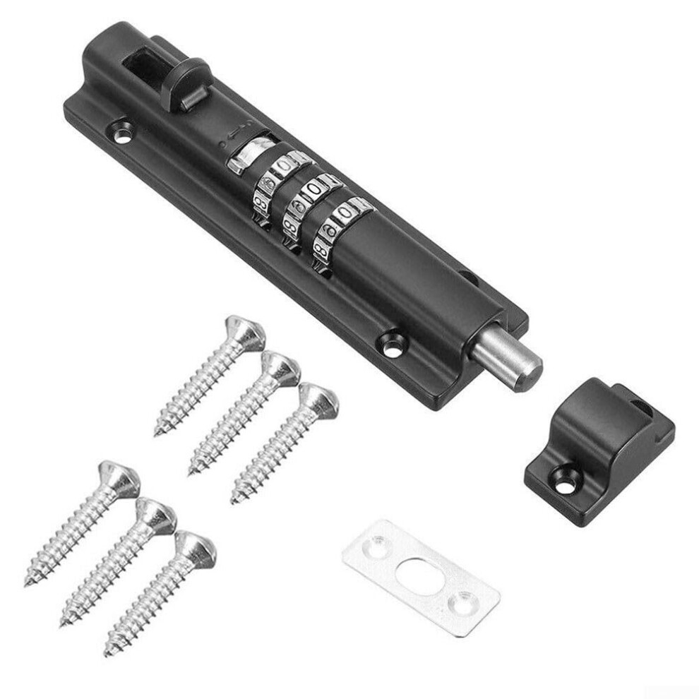 Horizontal Sliding Bolt Combination Lock For Shared Access To Gates, Garages, And Sheds (Black) 9001264311049